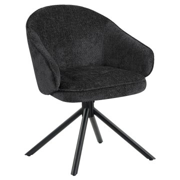 Amina | Hotellstol | Svart | Tyg/Textil | Vridbar bas