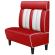 AMERICAN 1 | Restaurantsofa i diner stil | B: H 100 x 128 cm | Stripete | rød | lær