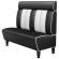 AMERICAN 1 | American diner bås | B:H 140 x 128 cm | Randig | Svart | Läder