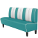 AMERICAN 1 | Dinerbank | B:H 200 x 103 cm | Gestreift | Türkis | Leder