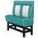AMERICAN 1 | Hög diner soffa | B:H 140 x 158 cm | Randig | Turkos | Läder