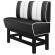 AMERICAN 1 | Hög diner soffa | B:H 140 x 133 cm | Randig | Svart | Läder