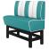 AMERICAN 1 | Høy restaurantsofa i diner stil | B: H 140 x 133 cm | Stripete | Turkis | lær