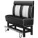 AMERICAN 1 | Hög diner soffa | B:H 140 x 158 cm | Randig | Svart | Läder