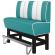 AMERICAN 1 | Høy restaurantsofa i diner stil | B: H 140 x 133 cm | Stripete | Turkis | lær