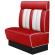AMERICAN 2 | Restaurantsofa i diner stil | B: H 100 x 128 cm | Stripete | rød | lær