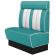 AMERICAN 2 | Restaurantsofa i diner stil | B: H 100 x 128 cm | Stripete | Turkis | lær