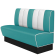 AMERICAN 2 | Sohvaloosi | S:K 160 x 103 cm | Raidallinen | Turkoosi | Nahka