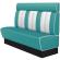 AMERICAN 2 | American diner bås | B:H 180 x 128 cm | Randig | Turkos | Läder