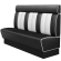 AMERICAN 2 | Banquette de restaurant | H: 200 x 128 cm | Rayé | Noir | Cuir