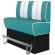 AMERICAN 2 | Høy restaurantsofa i diner stil | B: H 140 x 133 cm | Stripete | Turkis | lær
