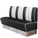 AMERICAN 3 | Banquette de diner | H: 180 x 103 cm | Rayé | Noir | Cuir