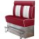 AMERICAN 3 | Banquette de diner | H: 160 x 158 cm | Rayé | Rouge | Cuir