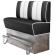 AMERICAN 3 | Høy restaurantsofa i diner stil | B: H 140 x 133 cm | Stripete | Svart | lær