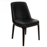 Annika | Chaise de bistrot | Cuir | Noir