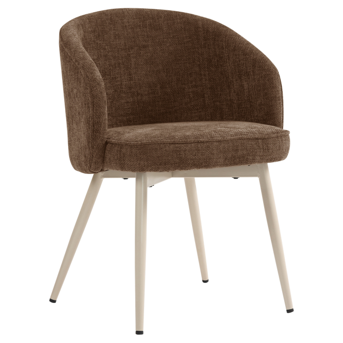 Antonella | Hôtel Chaise | Marron | Tissu/Textile | Structure Blanche