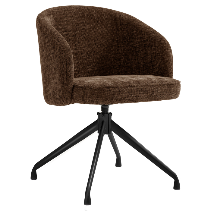 Antonella | Hôtel Chaise | Brun | Tissu/Textile | Pied tournant