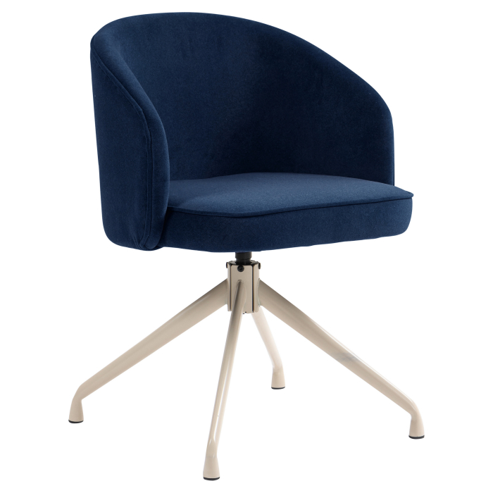 Antonella | Hotel Silla | Azul | Terciopelo | Estructura Blanca