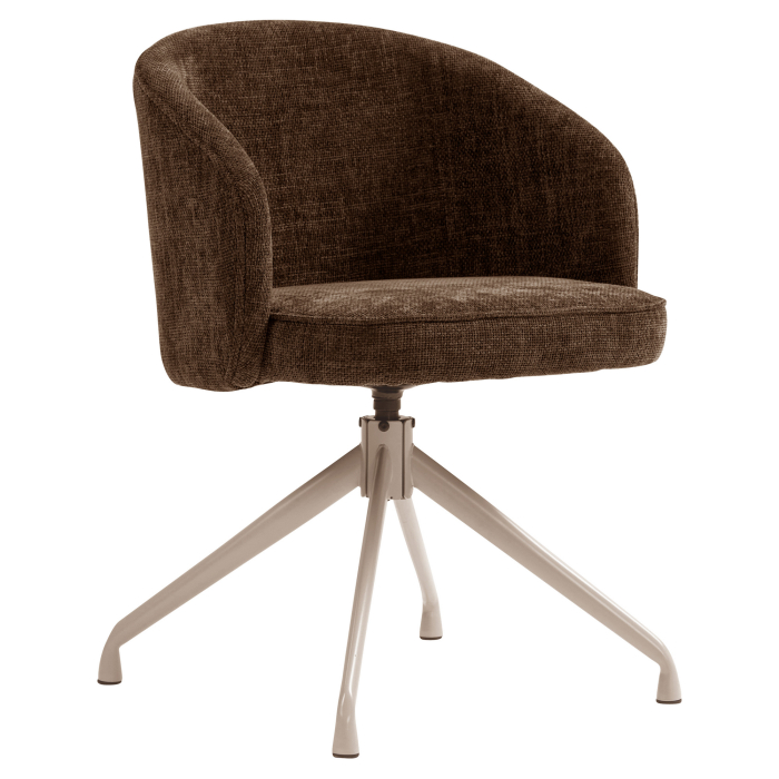 Antonella | Hotellstol | Brun | Stoff/Tekstil | Svingbar base | Hvit ramme