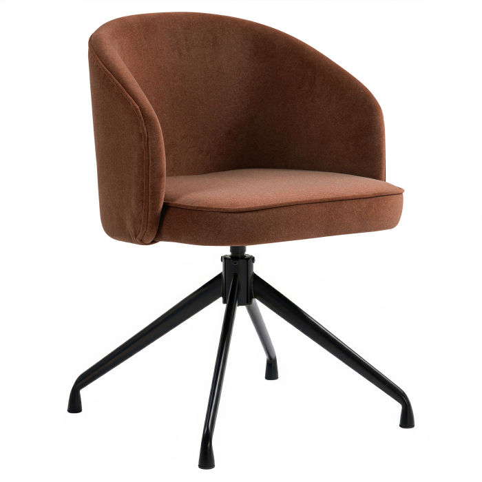 Antonella | Hôtel Chaise | Rouge Bronze | Velours | Pied Pivotant