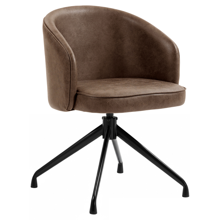 Antonella | Hotell Stol | Brun | Lær | Svingfot