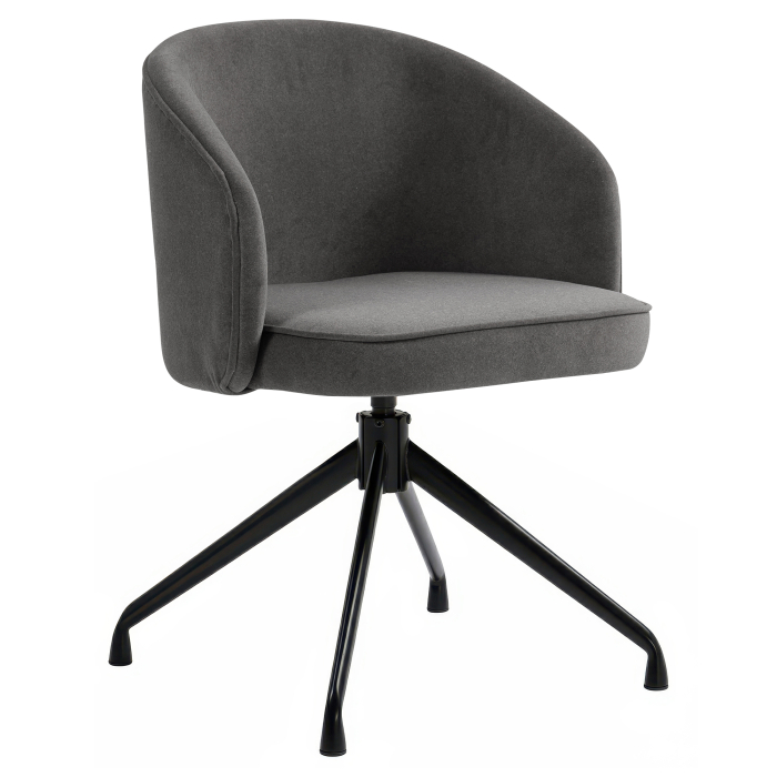 Antonella | Hôtel Chaise | Gris | Velours | Pied pivotant