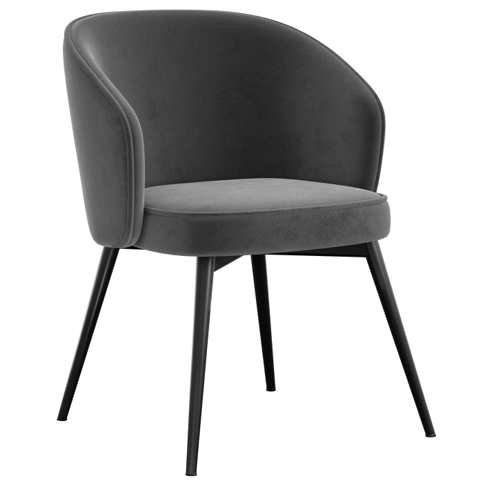 Antonella | Hôtel Chaise | Gris | Velours