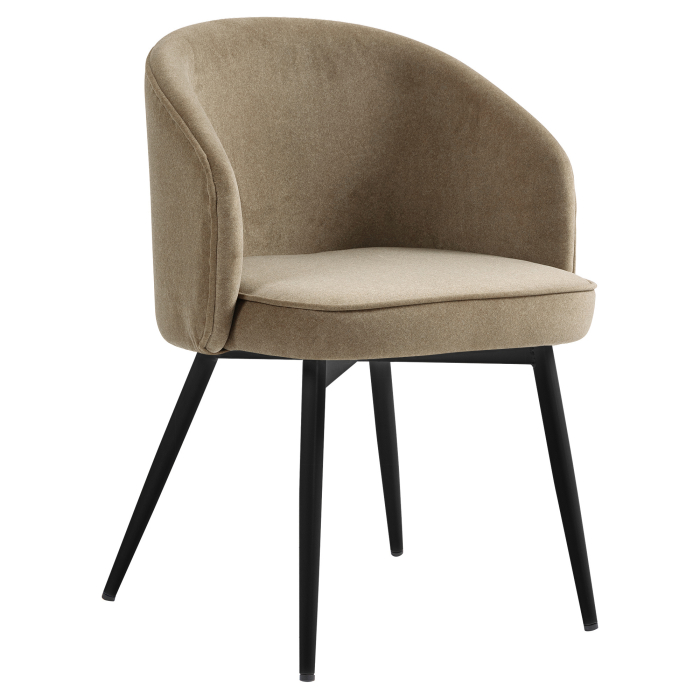 Antonella | Hotell Stuhl | Taupe | Samt