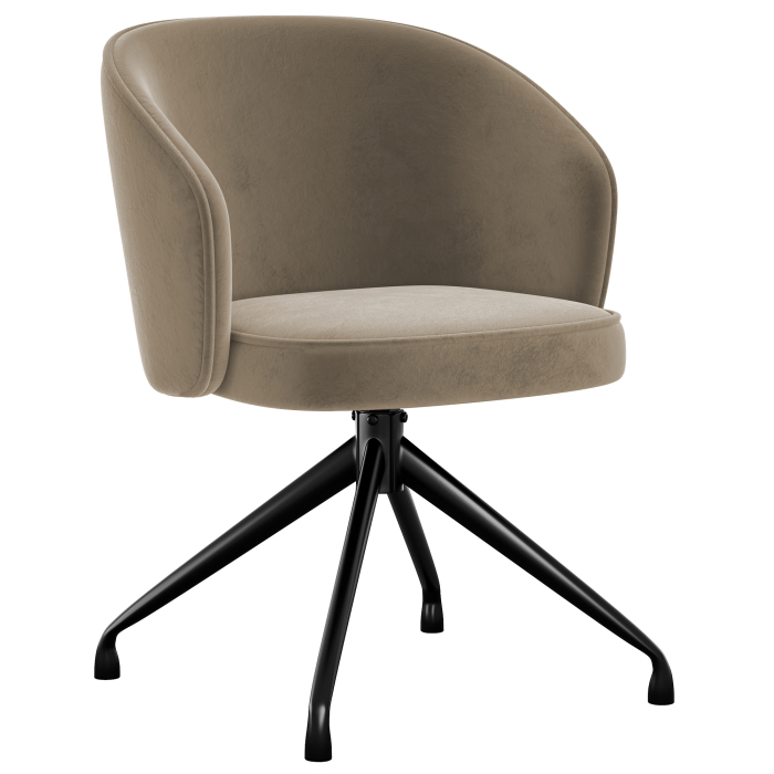 Antonella | Hôtel Chaise | Taupe | Velours | Pied pivotant