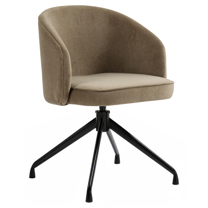 Antonella | Hotel Chair | Taupe | Velvet | Swivel Base