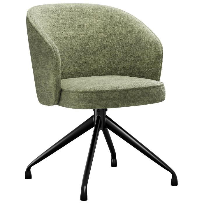 Antonella | Hôtel Stuhl | Vert | Tissu/Textile | Pied tournant