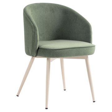Antonella | Hotel Chair | Green | Velvet | Frame White