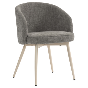 Antonella | Hotel Sedia | Grigio | Tessuto/Textile | Struttura Bianca