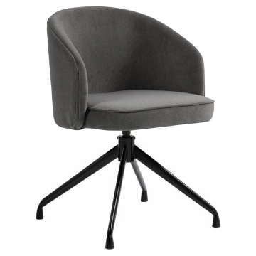 Antonella | Hotel Stol | Grå | Samt | Drejefod