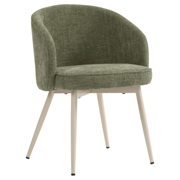 Antonella | Hotell Stol | Grønn | Stoff/tekstil | Ramme Hvit