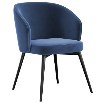 Antonella | Hotelstoel | Blauw | Fluweel