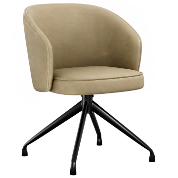 Antonella | Hôtel Chaise | Beige | Cuir | Pied pivotant