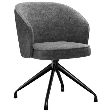 Antonella | Hôtel Chaise | Gris | Tissu/Textile | Pied pivotant