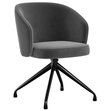 Antonella | Hôtel Chaise | Gris | Velours | Pied pivotant