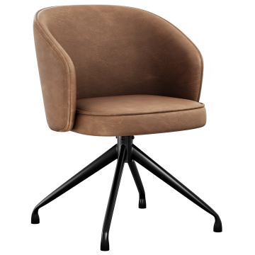 Antonella | Hôtel Chaise | Marron | Cuir | Pied pivotant