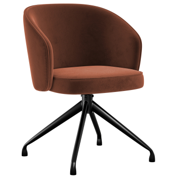 Antonella | Hôtel Chaise | Rouge Bronze | Velours | Pied Pivotant