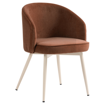Antonella | Hôtel Chaise | Rouge Bronze | Velours | Structure Blanche