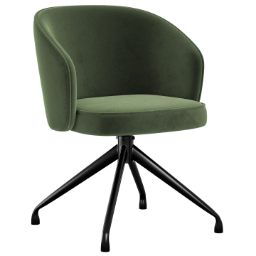 Antonella | Hôtel Chaise | Vert | Velours | Pied pivotant