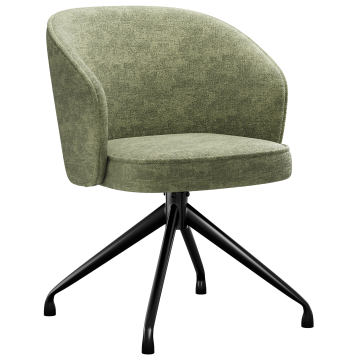 Antonella | Hôtel Stuhl | Vert | Tissu/Textile | Pied tournant