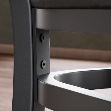 ANTONIO STEEL | Sedia da bistrot | Marrone scuro | Pelle