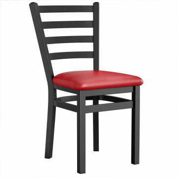 ANTONIO STEEL | Restaurant Houten Stoel | Rood | Leer