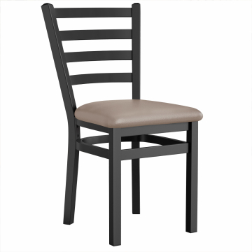 ANTONIO STEEL | Restaurant Houten Stoel | Taupe | Leer