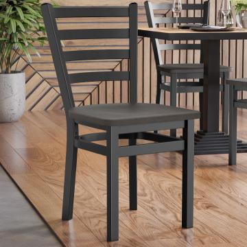 ANTONIO STEEL | Silla de madera para restaurante | Marrón oscuro | Madera