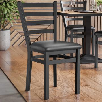 ANTONIO STEEL | Bistrostuhl | Schwarz | Leder