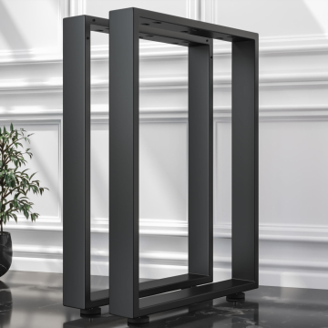 MORENA | Gambe a forma di u per tavolo da bar | Nero | Piedi: 8x8cm | L58xH105cm